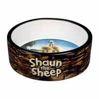 Comedero de cerámica para perros y gatos Oveja Shaun marrón