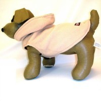 Abrigo polar con gorra camel para perros