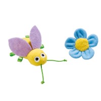 Set de 2 divertidos juguetes para gato: abeja y flor