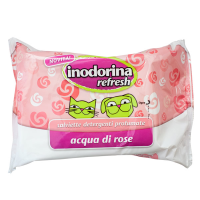 Toallitas Inodorina Refresh con agua de rosas para perros y gatos