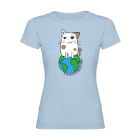 Camiseta mujer "Un día mi gato dominará el mundo"